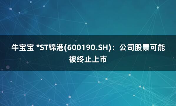 牛宝宝 *ST锦港(600190.SH)：公司股票可能被终止上市